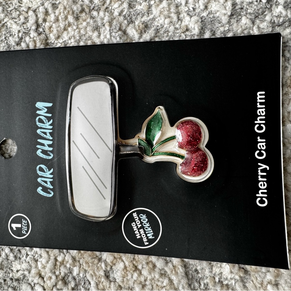 Source Unknown Cherry Car Charm - Red and Green